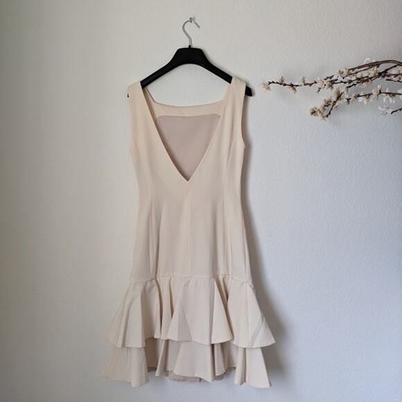 ST. Olcay Gulsen (ST. Studio) Drop Waist Ruffle Skirt Low V-Back Dress Size 36 4 - Picture 6 of 8